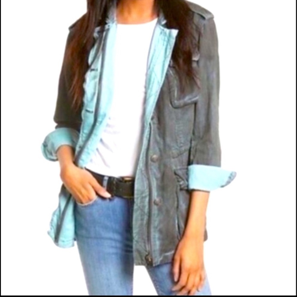 NWT- Free People Dark Grey Military Jacket
